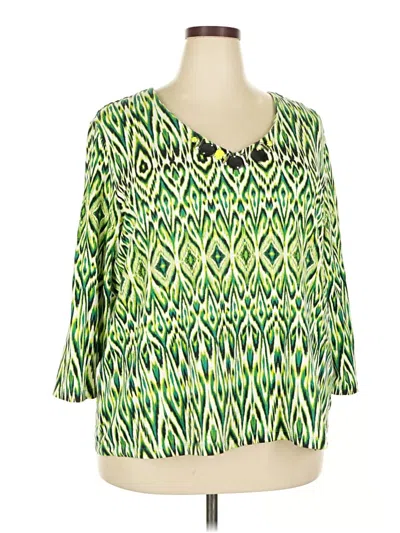 Pre-owned Ruby Rd. 3/4 Sleeve Blouse In Green