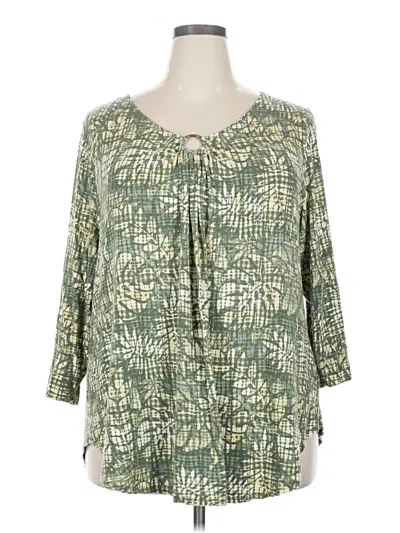 Pre-owned Ruby Rd. 3/4 Sleeve Blouse In Green