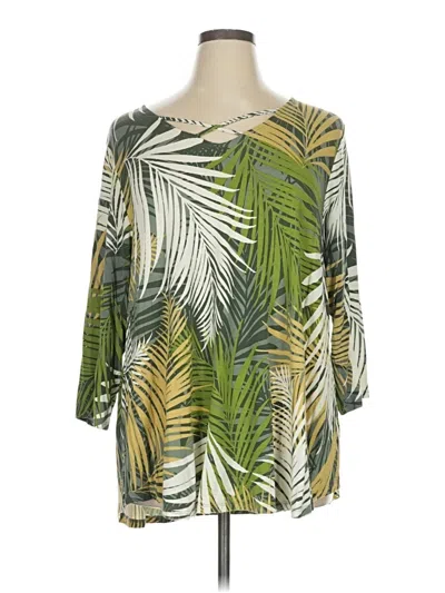 Pre-owned Ruby Rd. 3/4 Sleeve Blouse In Green