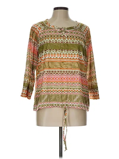 Pre-owned Ruby Rd. 3/4 Sleeve Blouse In Green