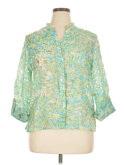 Pre-owned Ruby Rd. 3/4 Sleeve Blouse In Green