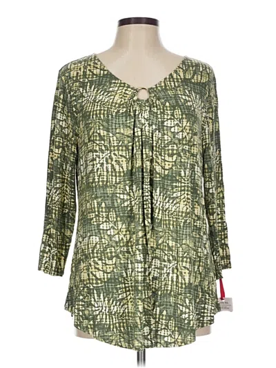 Pre-owned Ruby Rd. 3/4 Sleeve Blouse In Green