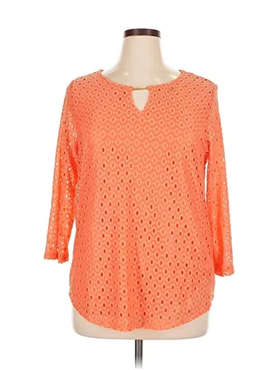 Pre-owned Ruby Rd. 3/4 Sleeve Blouse In Orange