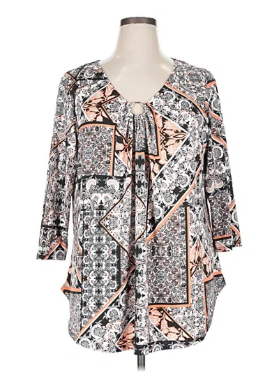 Pre-owned Ruby Rd. 3/4 Sleeve Blouse In Orange