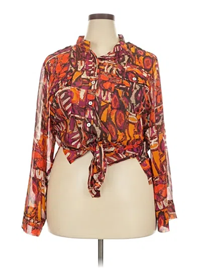 Pre-owned Ruby Rd. 3/4 Sleeve Blouse In Orange