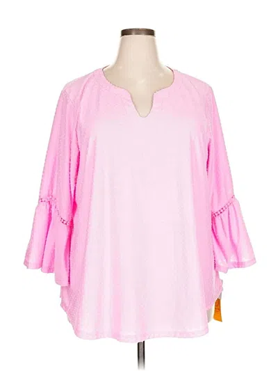 Pre-owned Ruby Rd. 3/4 Sleeve Blouse In Pink