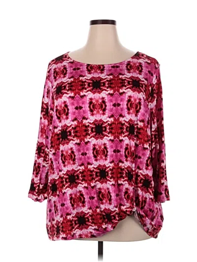 Pre-owned Ruby Rd. 3/4 Sleeve Blouse In Pink