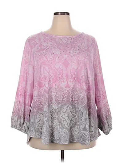 Pre-owned Ruby Rd. 3/4 Sleeve Blouse In Pink