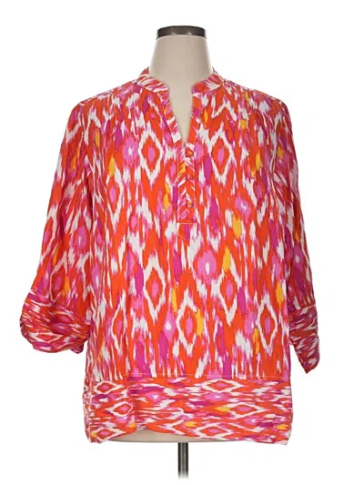 Pre-owned Ruby Rd. 3/4 Sleeve Blouse In Pink