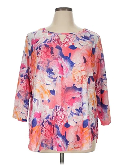 Pre-owned Ruby Rd. 3/4 Sleeve Blouse In Pink