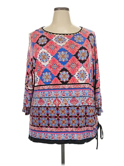 Pre-owned Ruby Rd. 3/4 Sleeve Blouse In Pink