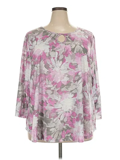 Ruby Rd. 3/4 Sleeve Blouse In Pink