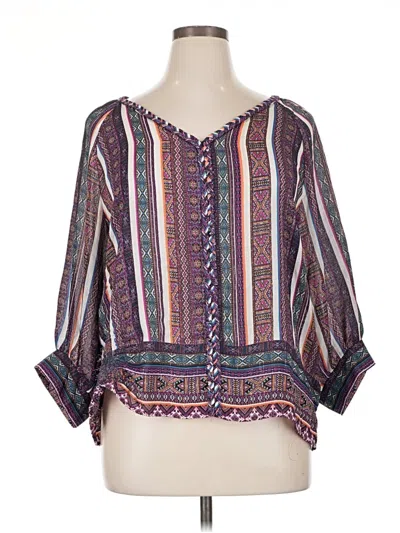 Pre-owned Ruby Rd. 3/4 Sleeve Blouse In Purple