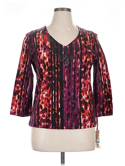 Ruby Rd. 3/4 Sleeve Blouse In Purple