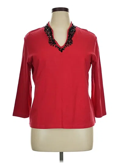Pre-owned Ruby Rd. 3/4 Sleeve Blouse In Red