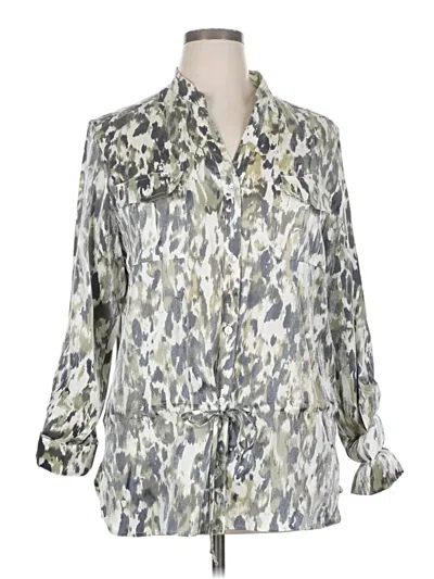 Pre-owned Ruby Rd. 3/4 Sleeve Blouse In Silver