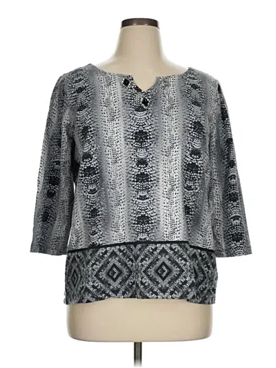 Pre-owned Ruby Rd. 3/4 Sleeve Blouse In Silver