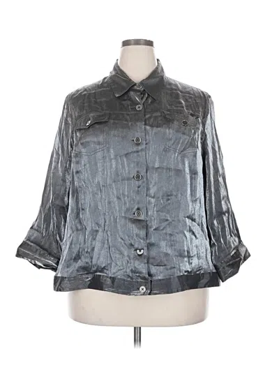Pre-owned Ruby Rd. 3/4 Sleeve Blouse In Silver