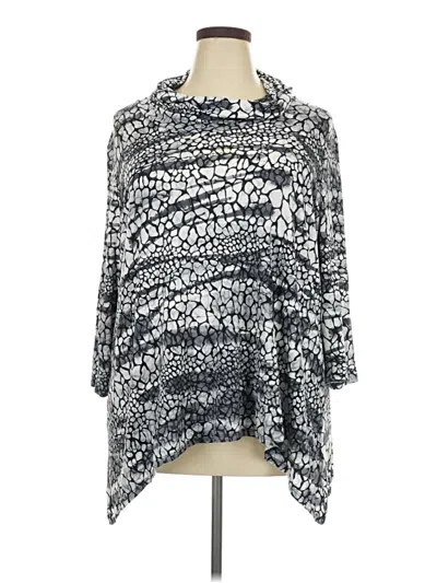 Pre-owned Ruby Rd. 3/4 Sleeve Blouse In Silver
