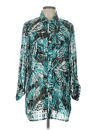 Pre-owned Ruby Rd. 3/4 Sleeve Blouse In Teal