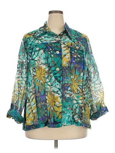 Pre-owned Ruby Rd. 3/4 Sleeve Blouse In Teal