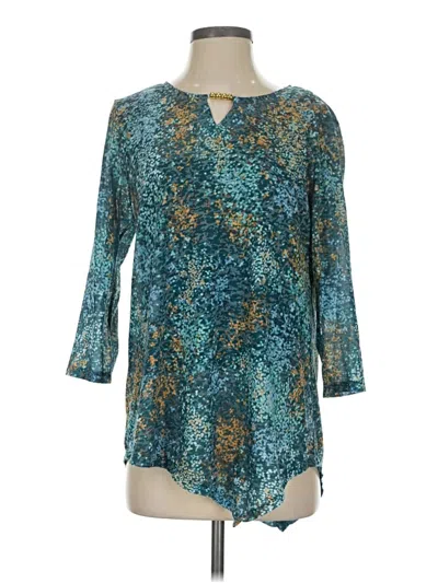 Pre-owned Ruby Rd. 3/4 Sleeve Blouse In Teal