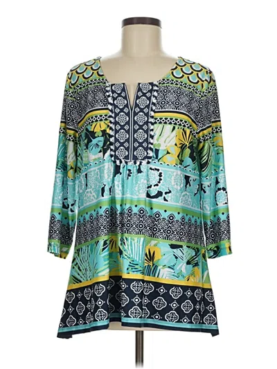 Pre-owned Ruby Rd. 3/4 Sleeve Blouse In Teal