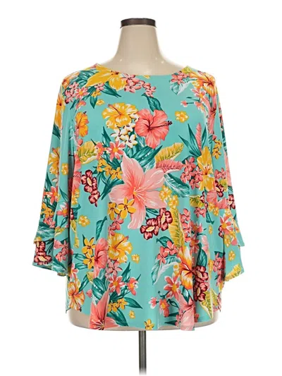 Pre-owned Ruby Rd. 3/4 Sleeve Blouse In Teal