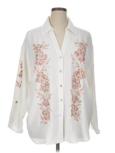 Pre-owned Ruby Rd. 3/4 Sleeve Blouse In White