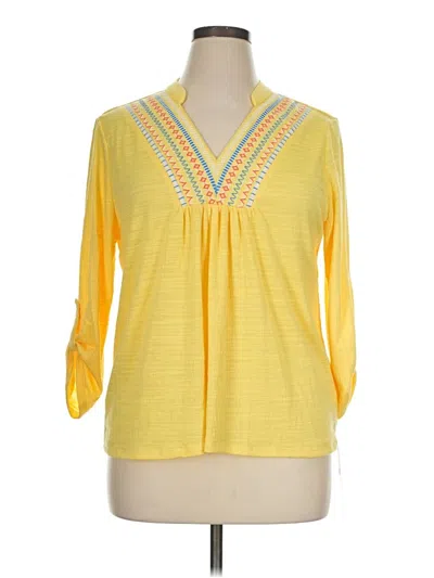 Ruby Rd. 3/4 Sleeve Blouse In Yellow