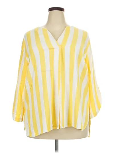 Pre-owned Ruby Rd. 3/4 Sleeve Blouse In Yellow