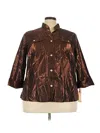 Ruby Rd. 3/4 Sleeve Button Down Shirt In Brown