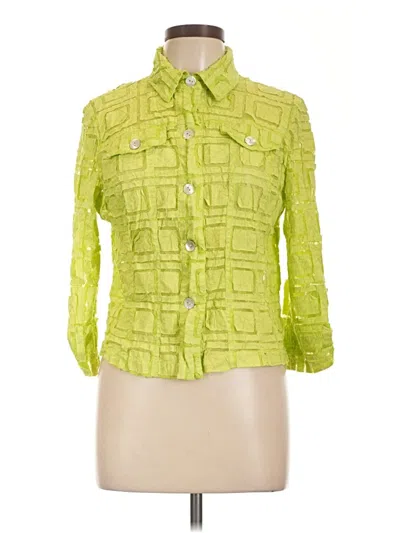 Pre-owned Ruby Rd. 3/4 Sleeve Button Down Shirt In Green