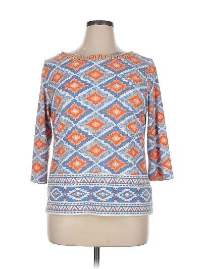 Pre-owned Ruby Rd. 3/4 Sleeve T-shirt In Blue