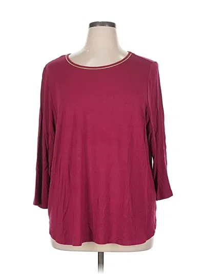 Pre-owned Ruby Rd. 3/4 Sleeve T-shirt In Burgundy