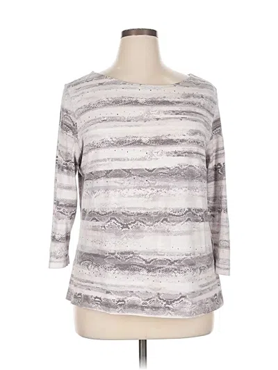 Pre-owned Ruby Rd. 3/4 Sleeve T-shirt In Silver