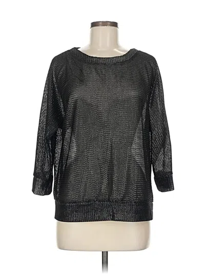 Pre-owned Ruby Rd. 3/4 Sleeve Top Black Boatneck Tops