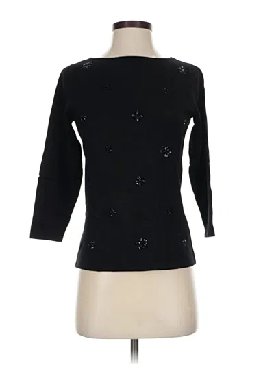 Pre-owned Ruby Rd. 3/4 Sleeve Top Black Boatneck Tops