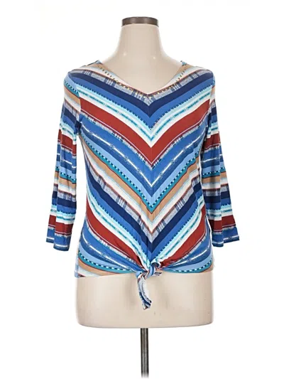 Pre-owned Ruby Rd. 3/4 Sleeve Top Blue Boatneck Tops