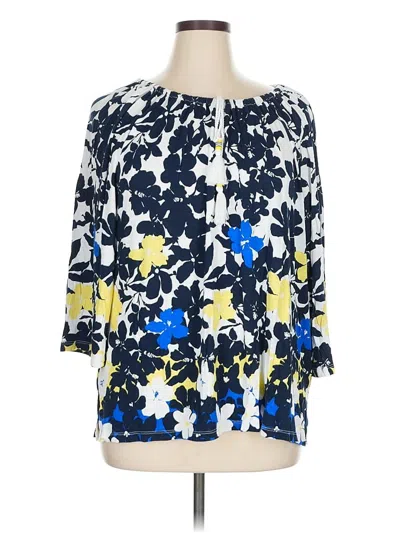 Pre-owned Ruby Rd. 3/4 Sleeve Top Blue Tops