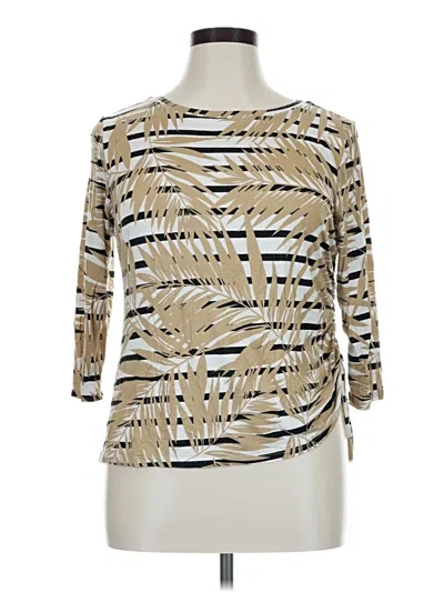 Pre-owned Ruby Rd. 3/4 Sleeve Top Gold Mock Neckline Tops