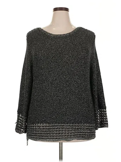 Pre-owned Ruby Rd. 3/4 Sleeve Top Gray Boatneck Tops