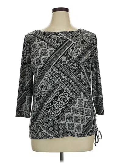 Pre-owned Ruby Rd. 3/4 Sleeve Top Gray Boatneck Tops