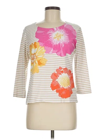 Pre-owned Ruby Rd. 3/4 Sleeve Top Ivory Boatneck Tops