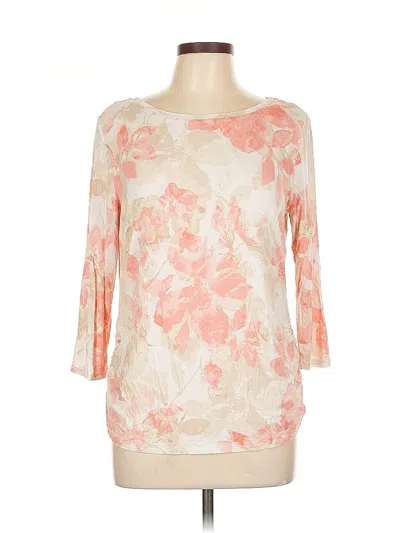 Pre-owned Ruby Rd. 3/4 Sleeve Top Pink Boatneck Tops