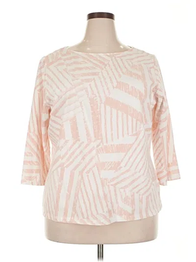 Pre-owned Ruby Rd. 3/4 Sleeve Top Pink Boatneck Tops
