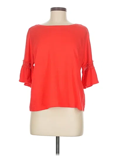 Pre-owned Ruby Rd. 3/4 Sleeve Top Red Boatneck Tops