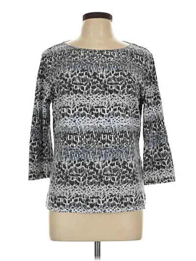 Pre-owned Ruby Rd. 3/4 Sleeve Top Silver Boatneck Tops
