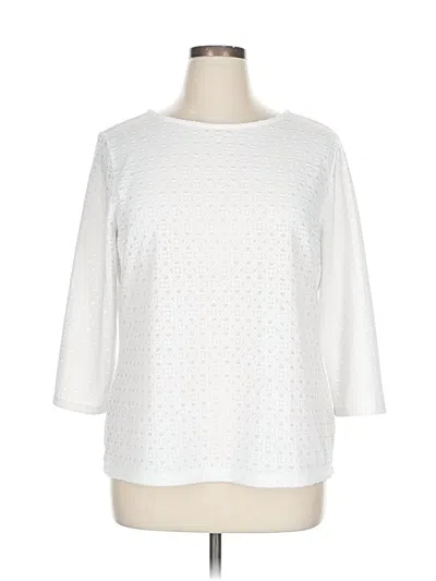 Pre-owned Ruby Rd. 3/4 Sleeve Top White Boatneck Tops
