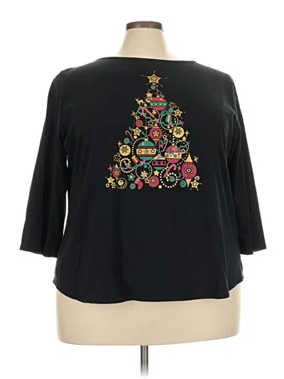 Pre-owned Ruby Rd. 3/4 Sleeve T-shirt In Black